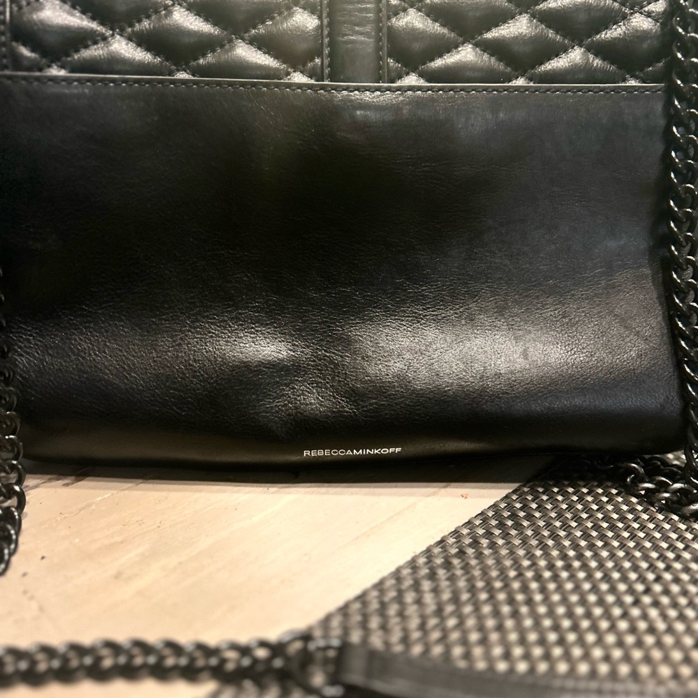 Rebecca Minkoff Black Quilted Chain Shoulder Bag - Picture 10 of 10